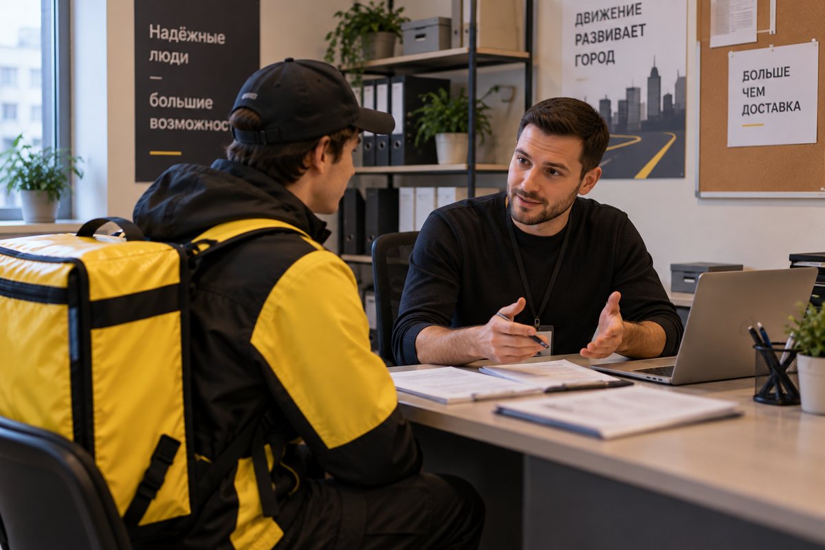 Курьер оформляется через парк
